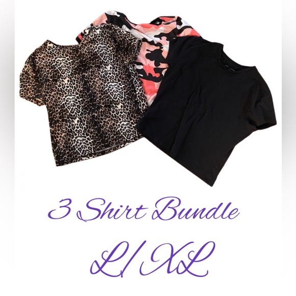 Primark Tops - 💙 3 Shirt Bundle - Size L/XL Baby Tee’s / Cropped
